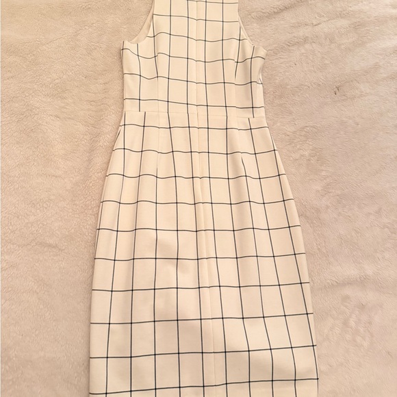 Banana Republic Dresses & Skirts - Banana Republic White Dress with Black Windowpane Grid
